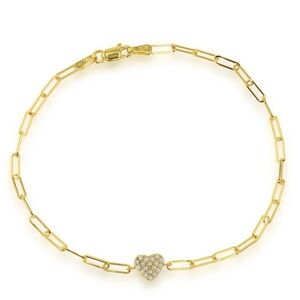 Rachel Reid EUC Diamond Heart Gold Bracelet